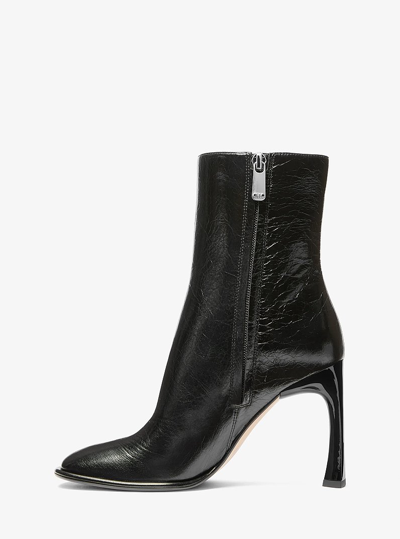 Kelsea Crackled Leather Boot in BLACK | Michael Kors