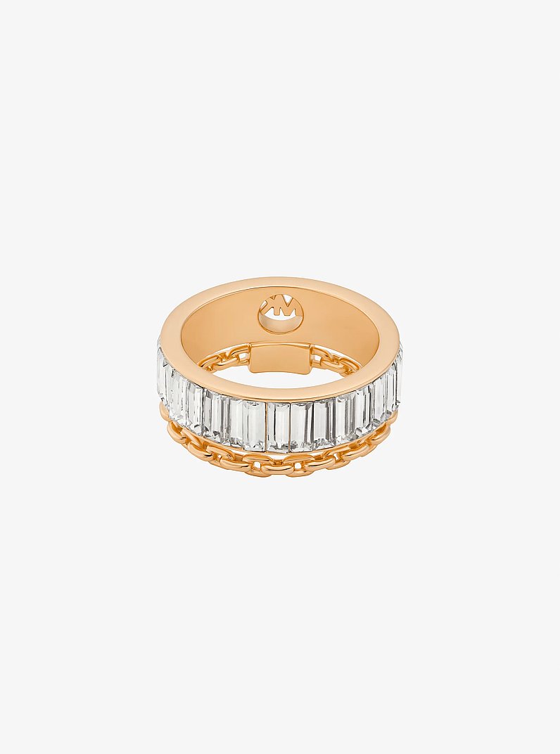 Cubic Zirconia Double Layered Ring in GOLD | Michael Kors
