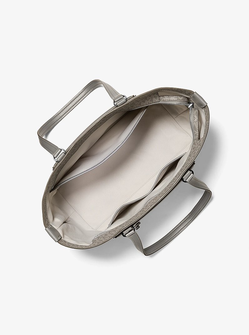Sac fourre-tout Jet Set Travel de taille moyenne &agrave; logo Signature in GRIS PIERRE | Michael Kors