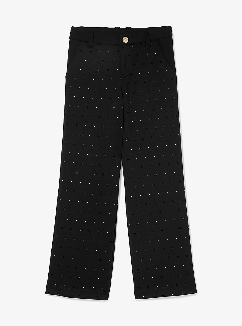 Embellished Stretch Knit Pants in BLACK | Michael Kors