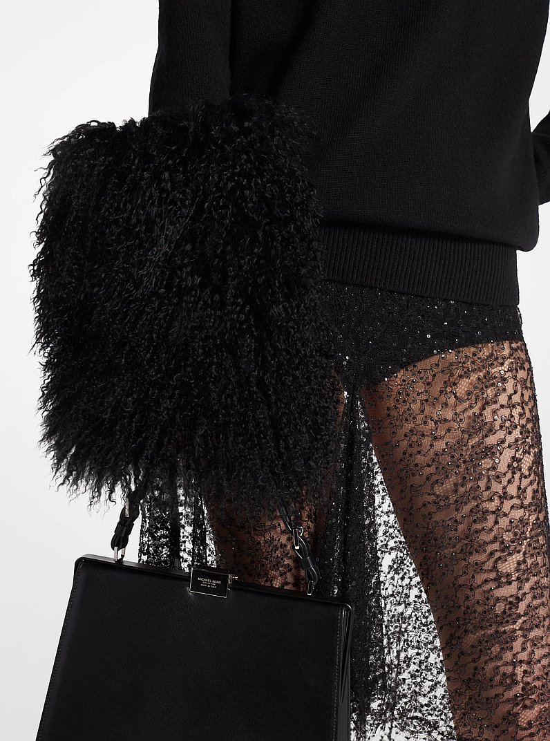 Mongolian Shearling Muff in BLACK | Michael Kors