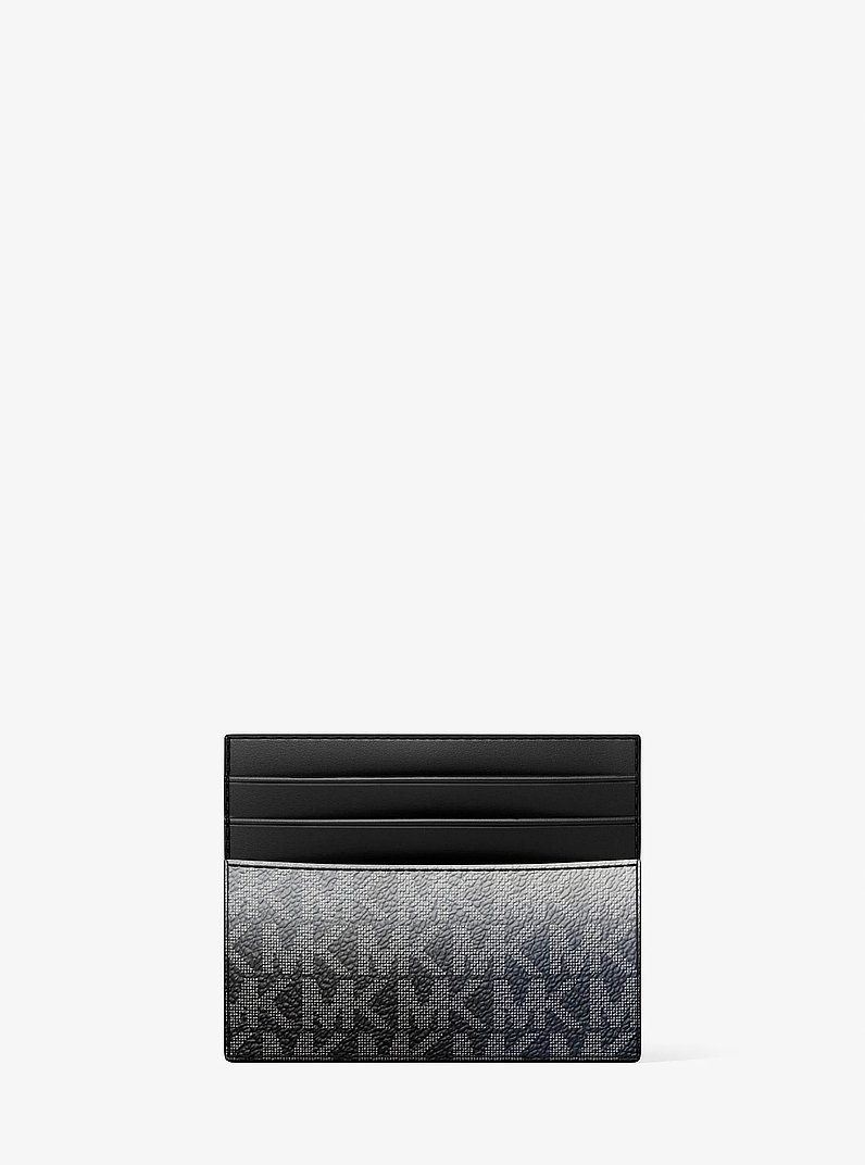 Cooper Ombr&eacute; Signature Logo Card Case in BLACK COMBO | Michael Kors