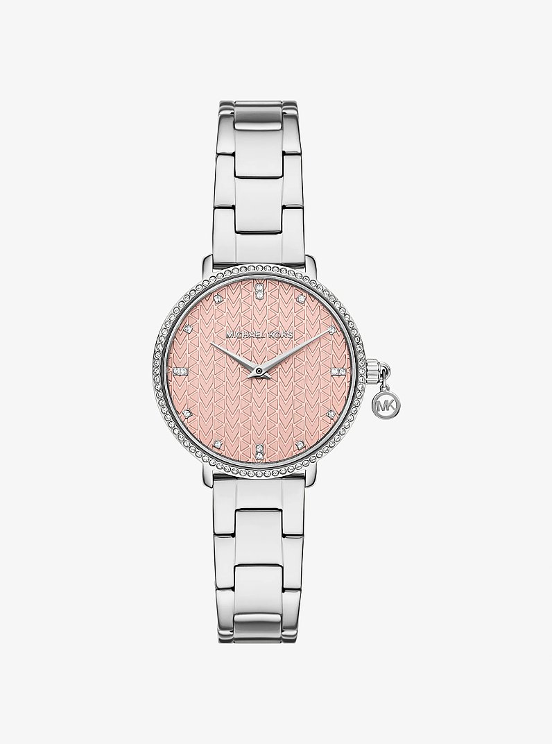 Orologio Pyper mini tonalit&agrave; argento con pav&eacute; in ARGENTO | Michael Kors