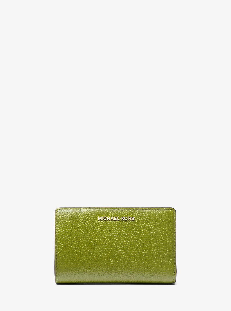 Medium Pebbled Leather Wallet in MEADOW GREEN | Michael Kors