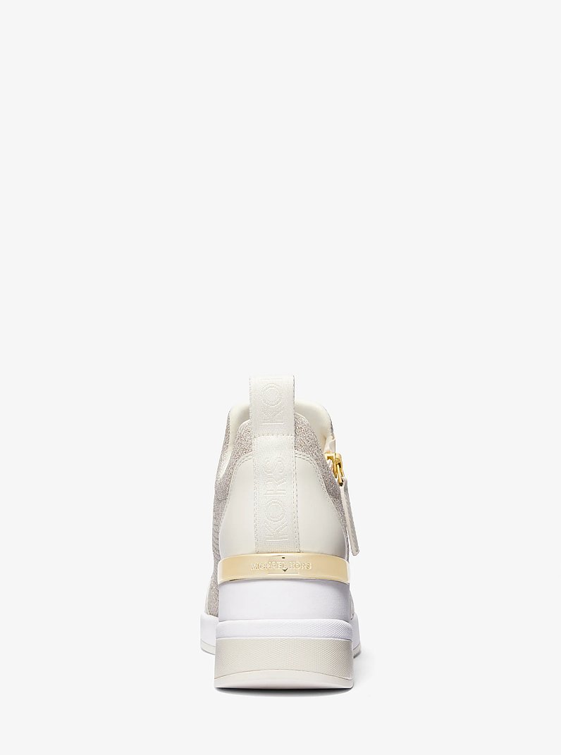 Willis Metallic Stretch Knit Trainer in CHAMPAGNE | Michael Kors