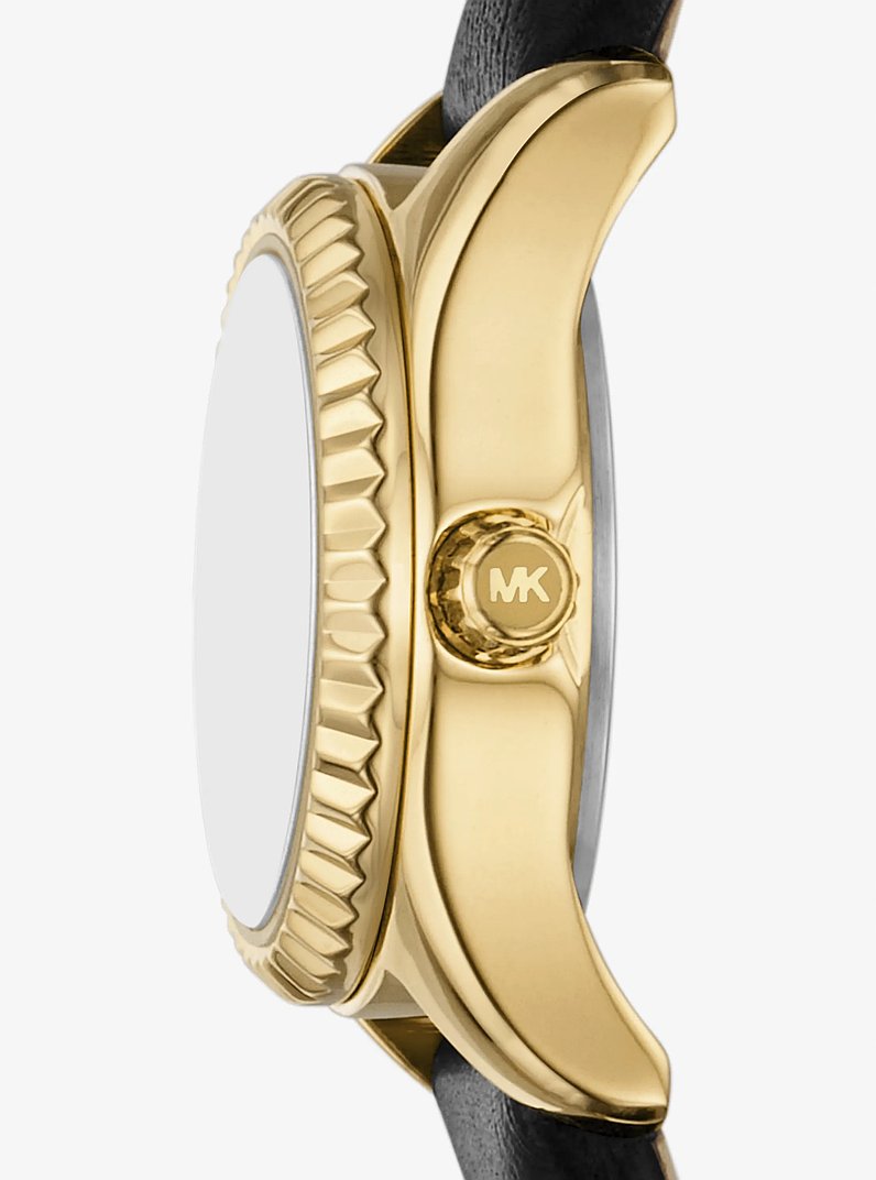 Micro montre Lexington en cuir in NOIR | Michael Kors