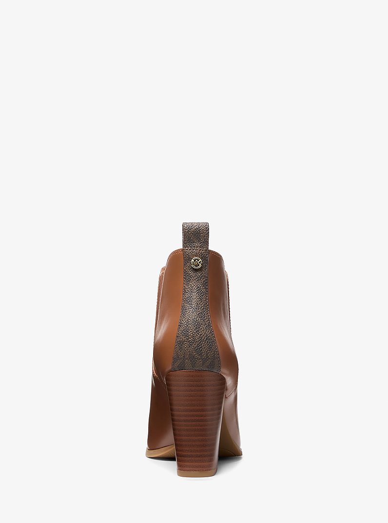 Evaline Signature Logo Trim Boot in LUGGAGE | Michael Kors