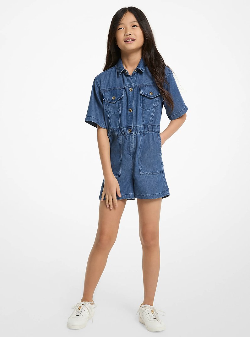 Denim Romper in DENIM | Michael Kors