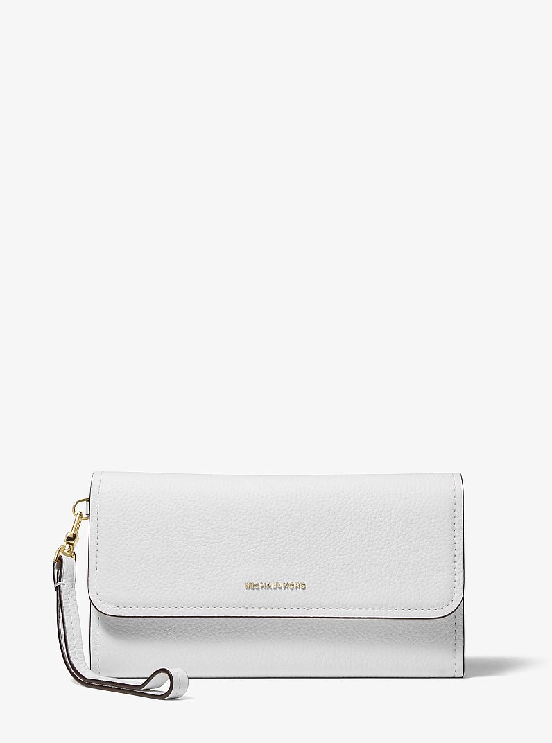Smartphone-Handgelenktasche Jet Set Medium aus gekrispeltem Leder in OPTIC WHITE | Michael Kors