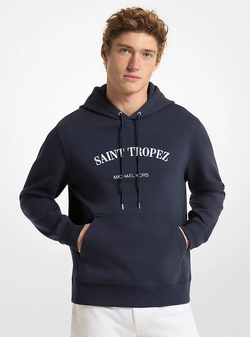 Felpa con cappuccio in misto cotone Saint Tropez in NOTTE | Michael Kors
