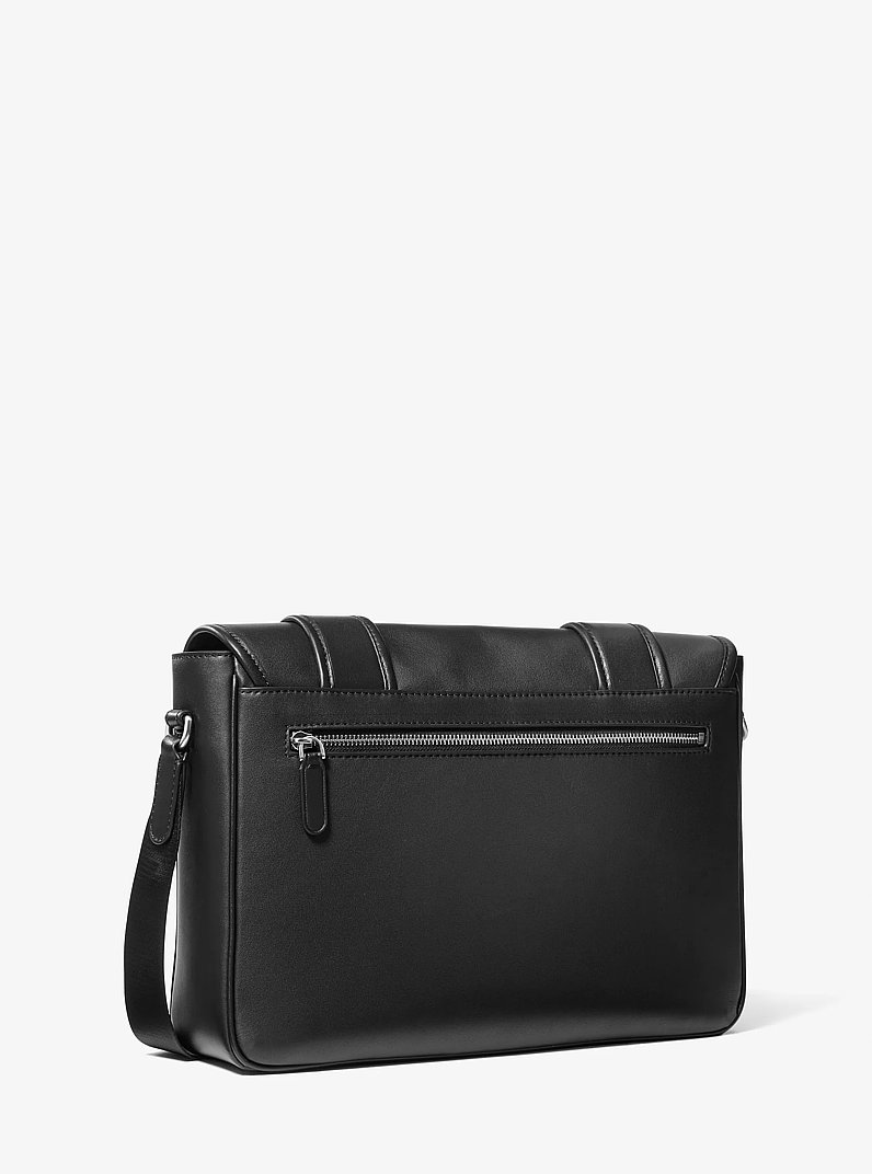 Colby Leather Messenger Bag in BLACK | Michael Kors
