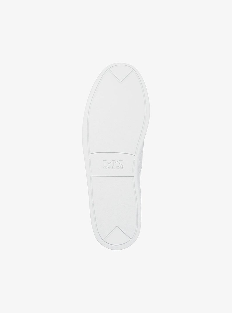 Brady Signature Logo and Leather Sneaker in BRIGHT WHT | Michael Kors