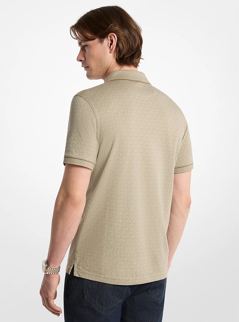 Polo in jersey di cotone con stampa logo in SALVIA POLVERE | Michael Kors