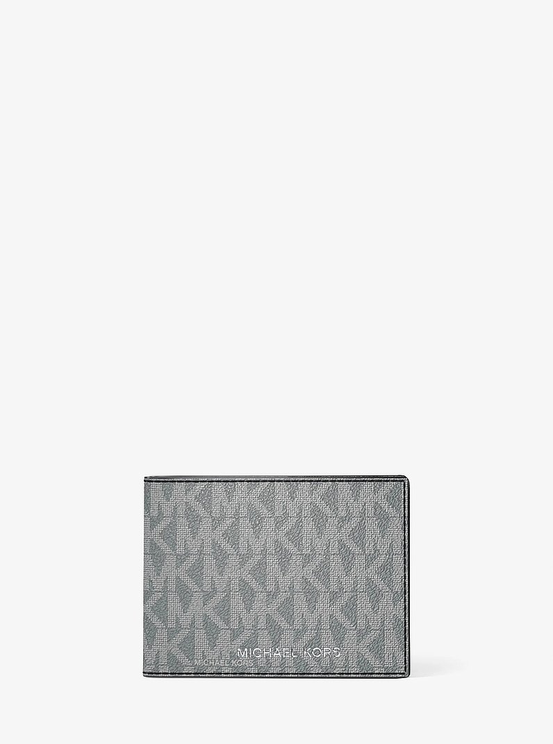 Harrison Logo Billfold Wallet With Passcase in STORM | Michael Kors
