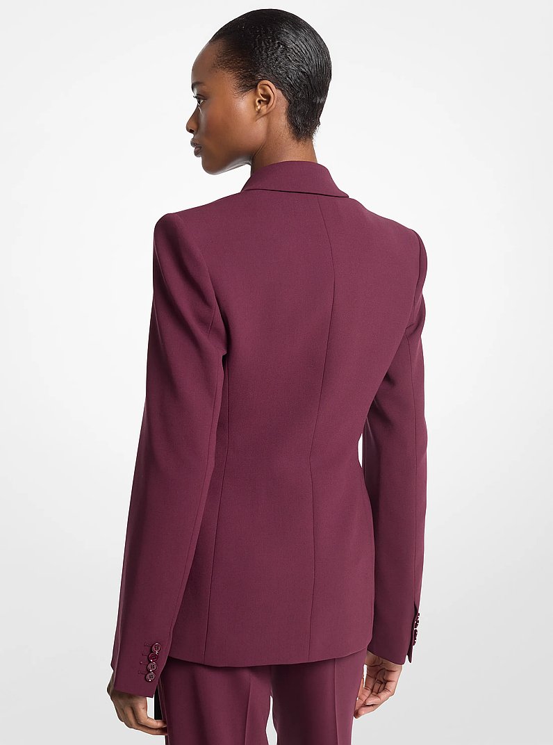 Georgie Stretch Wool Crepe Blazer in WINE | Michael Kors