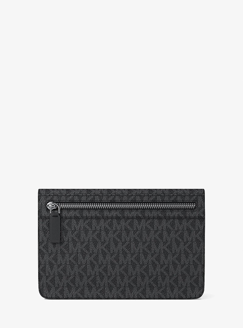Cooper Large Embellished Signature Logo Wallet in BLACK | Michael Kors