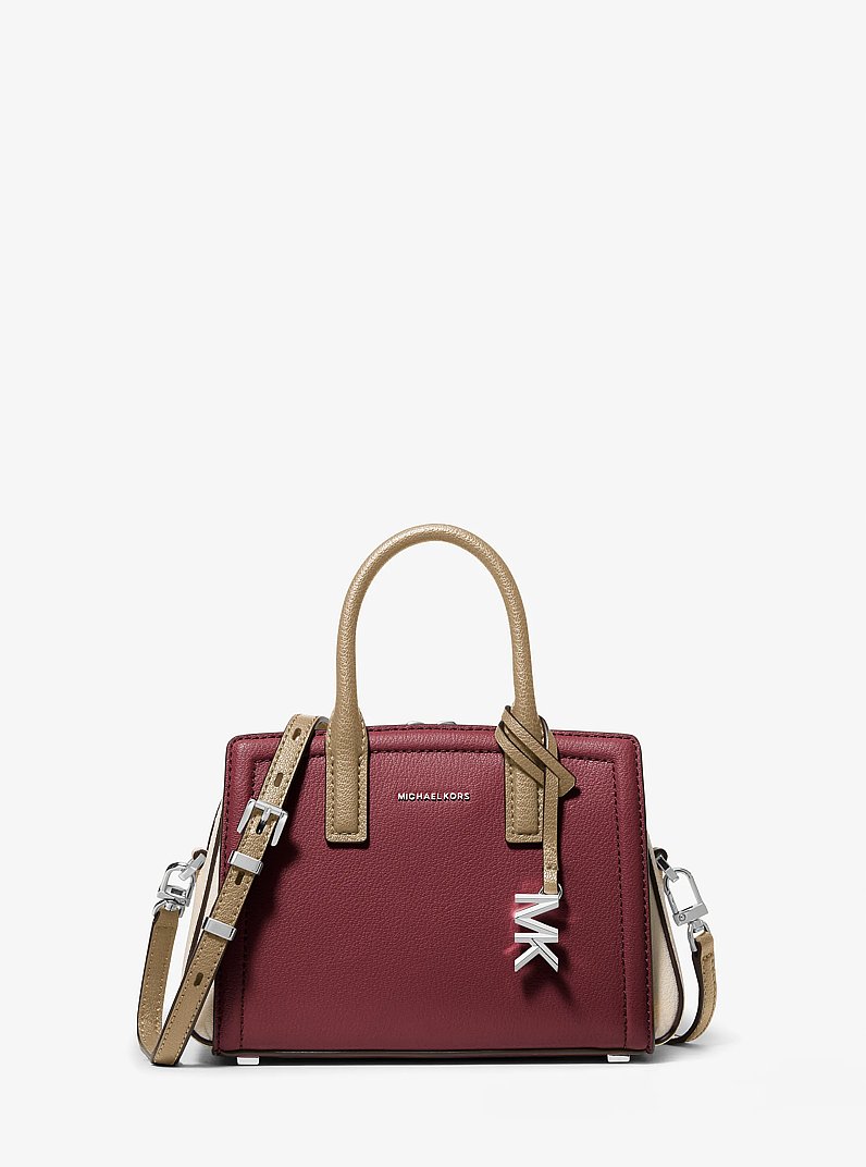 Laila Extra-Small Color-Block Leather Crossbody Bag in OXBLOOD MLTI | Michael Kors