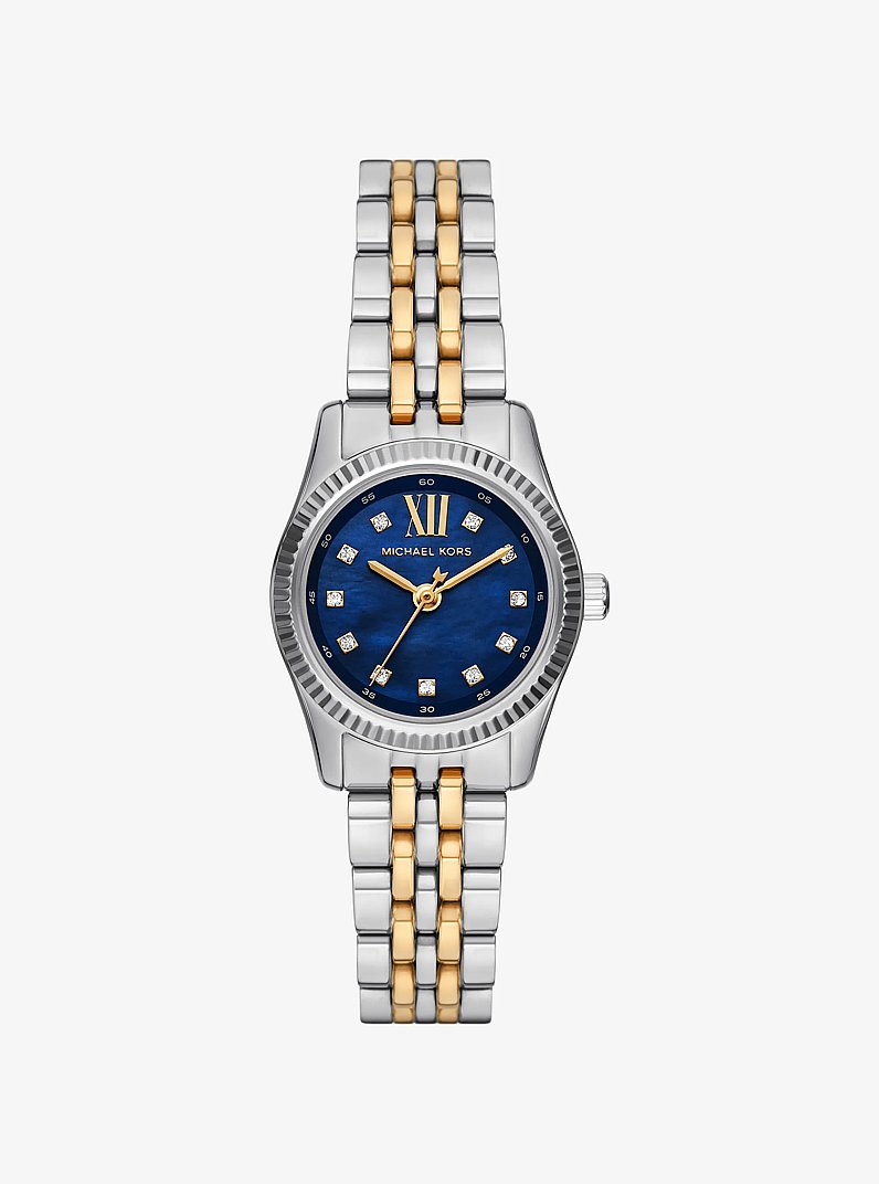 Zweifarbige Armbanduhr Mini Lexington mit Pav&eacute; in ZWEIFARBIG | Michael Kors