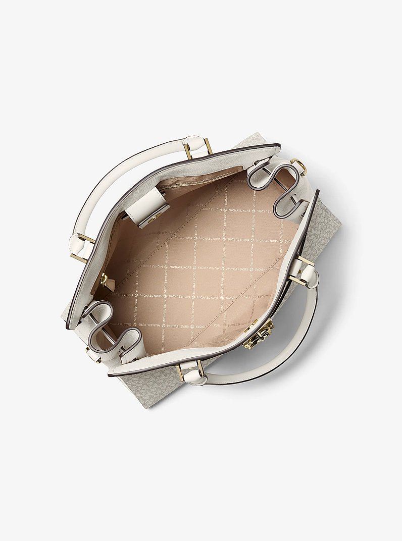Hamilton Medium Logo Satchel in LT CRM MULTI | Michael Kors