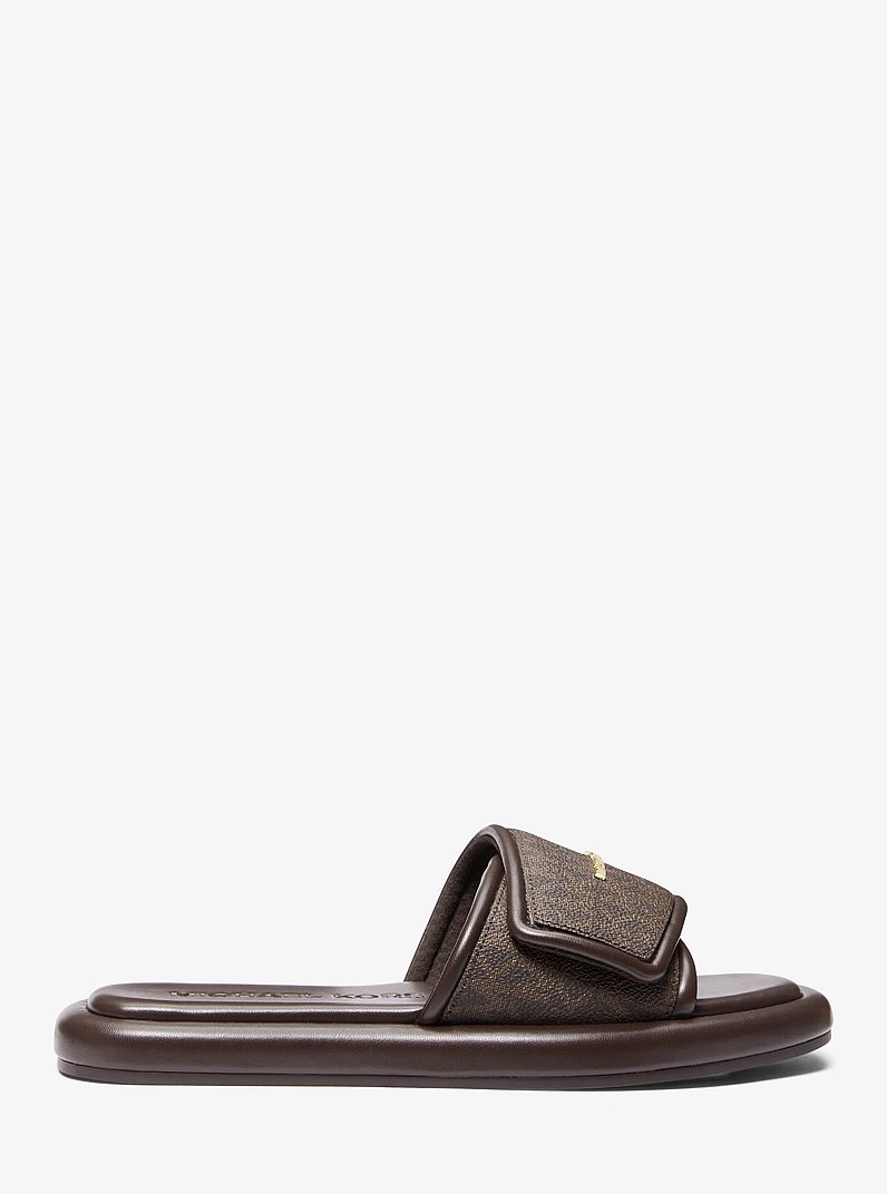 Pantolette Suki mit Signature-Logomuster in BRAUN | Michael Kors