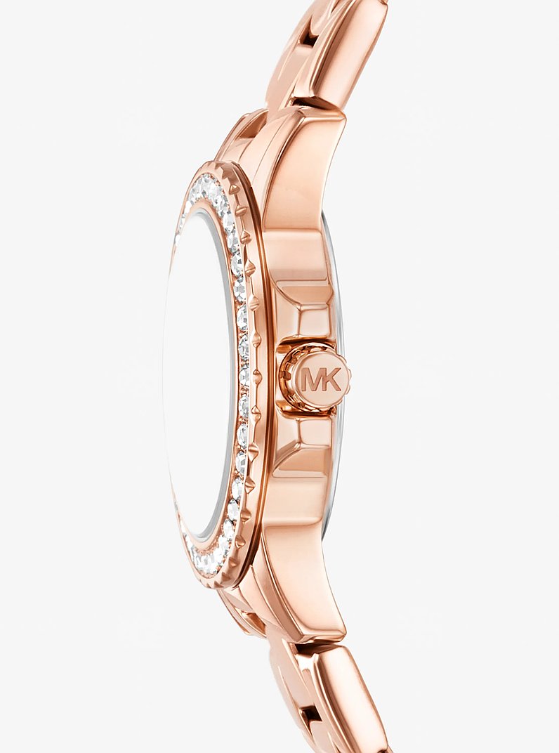 Set de regalo de joyer&iacute;a con reloj Everest petite en tono oro rosa y pulsera con pav&eacute; in DORADO ROSA | Michael Kors