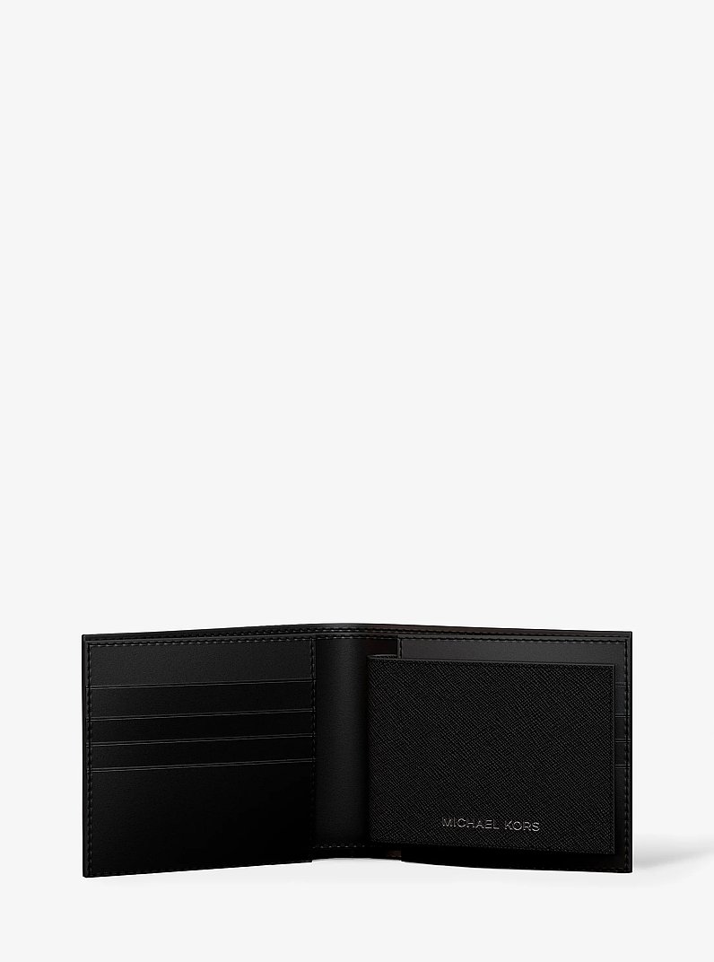 Cooper Saffiano Leather Billfold Wallet With Passcase in BLACK | Michael Kors