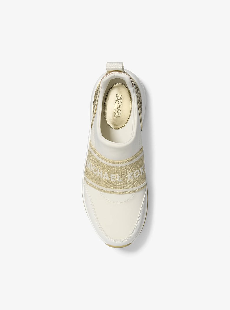 Sneaker Olympia in tessuto scuba metallizzato in ORO PALLIDO | Michael Kors