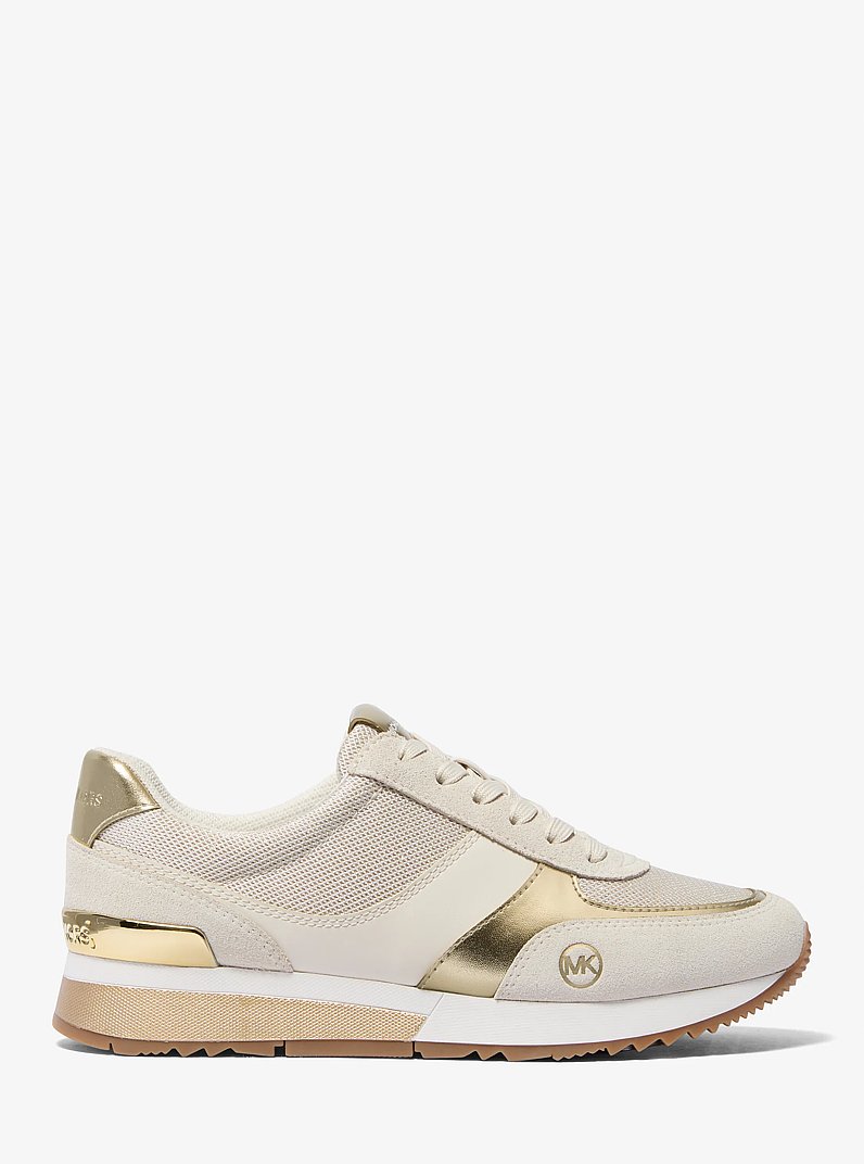 Andi Metallic Mesh and Leather Trainer in PALE GOLD | Michael Kors