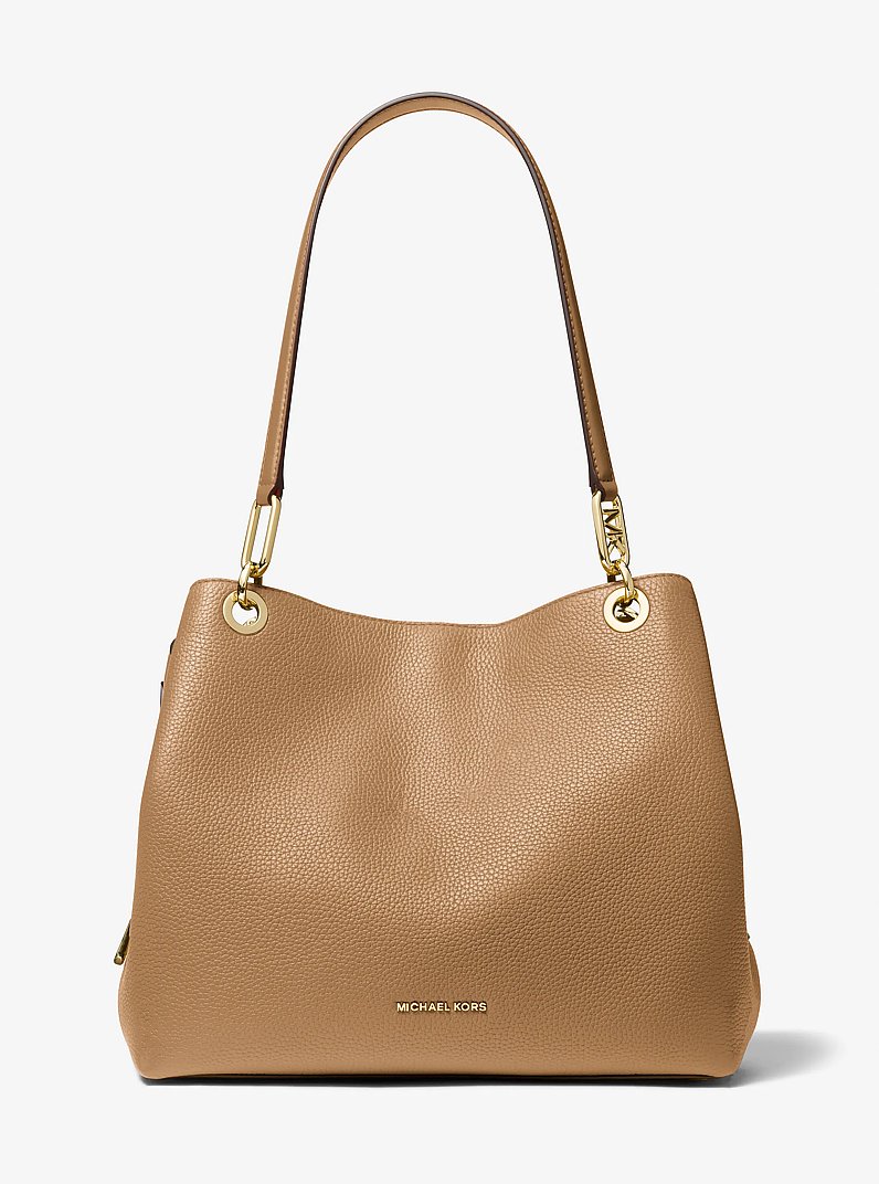 Kensington Large Pebbled Leather Tote Bag in HUSK | Michael Kors