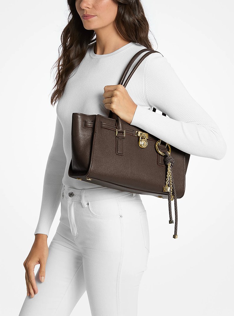 Borsa a mano Hamilton Moderne piccola in pelle in CIOCCOLATO | Michael Kors