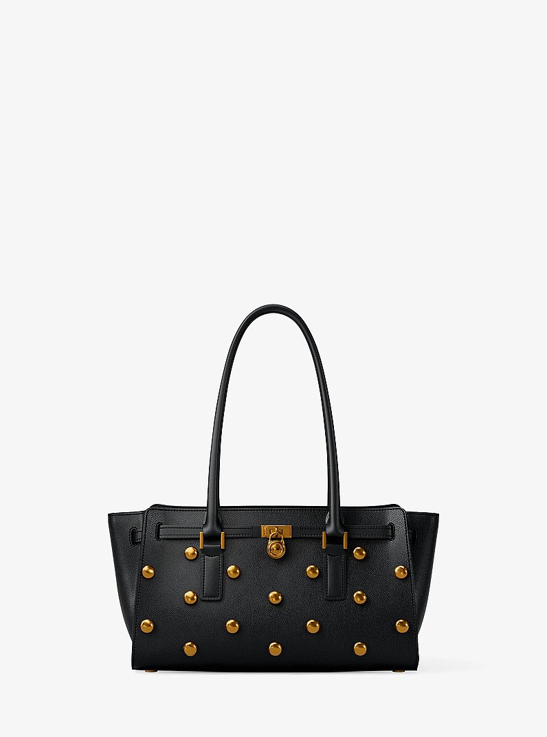 Borsa a mano Hamilton Moderne piccola in pelle con borchie in NERO | Michael Kors