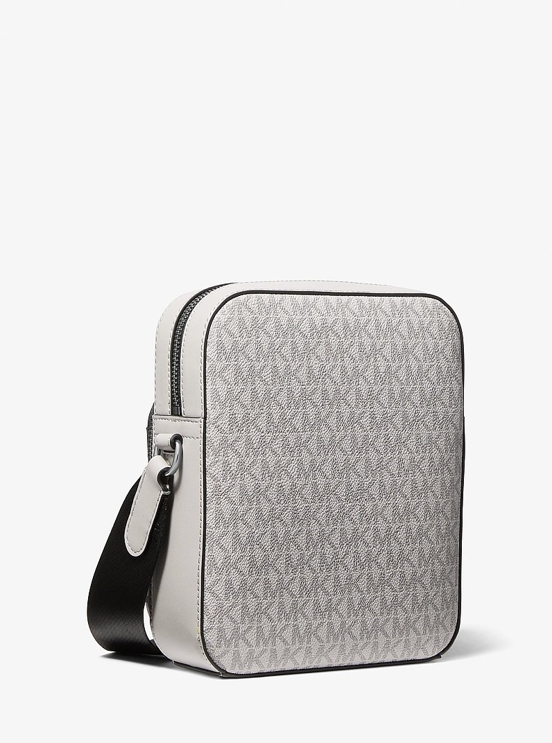 Hudson Mini Signature Logo Flight Bag in NICKEL | Michael Kors