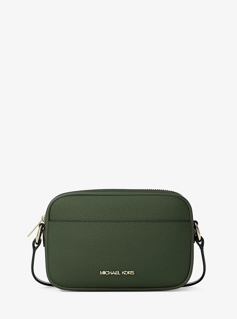 Bandolera Jet Set peque&ntilde;a para c&aacute;mara de piel granulada in MUSGO | Michael Kors