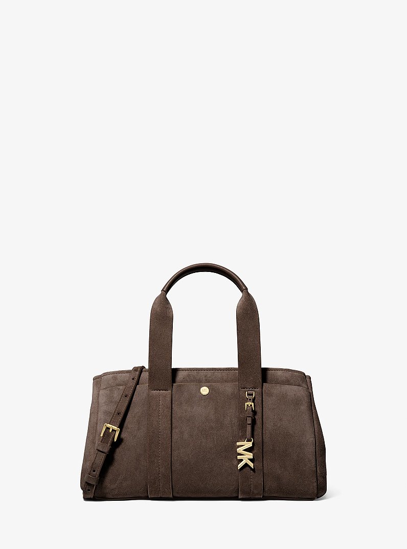Romee Small Suede Satchel in CHOCOLATE | Michael Kors