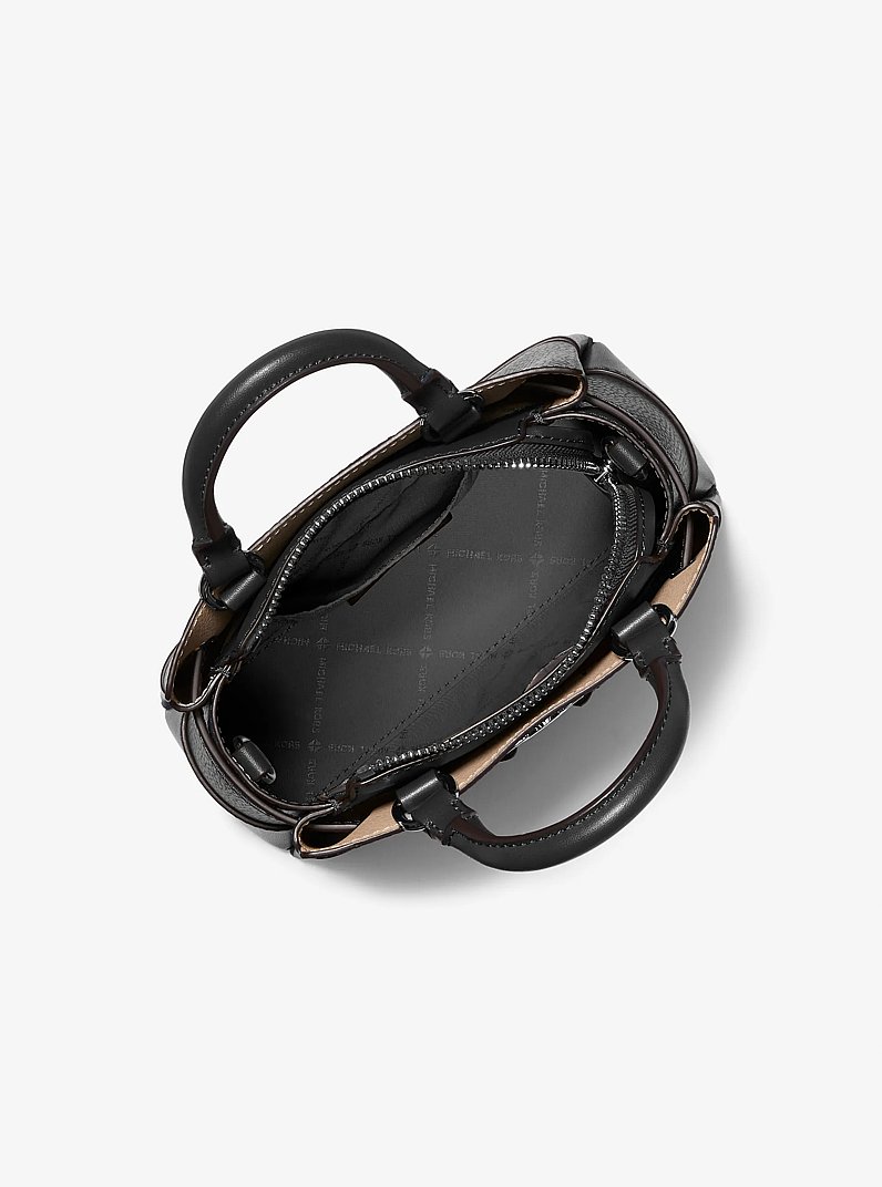 Reed Extra-Small Pebbled Leather Satchel in BLACK | Michael Kors