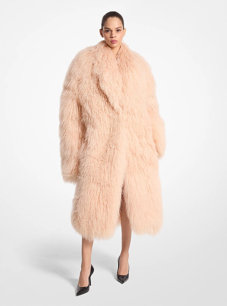 Mongolian Shearling Coat in SHELL - Sale | Michael Kors [US]