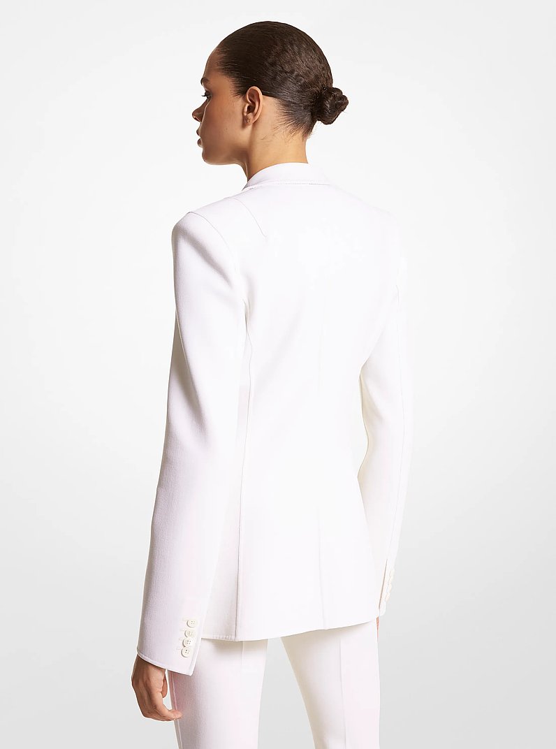 Blazer de lana el&aacute;stica de doble cara in MARFIL | Michael Kors