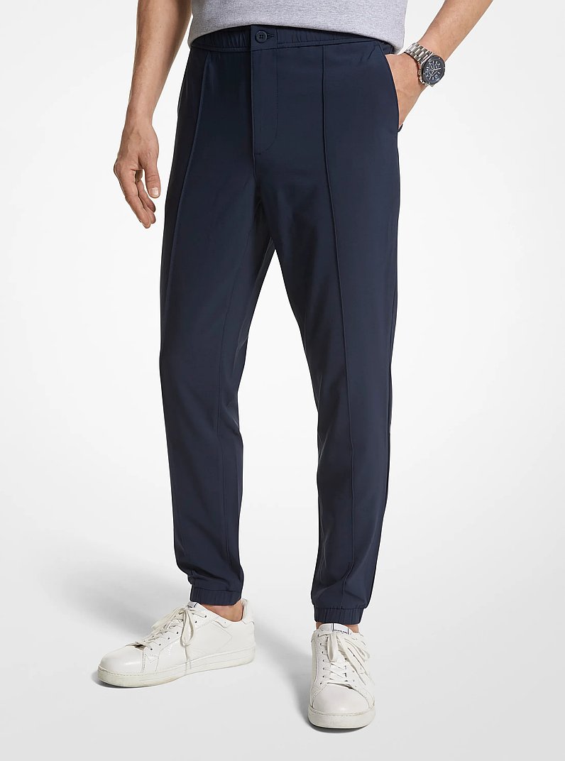 Pantalon de jogging pliss&eacute; tiss&eacute; in BLEU DE MINUIT | Michael Kors