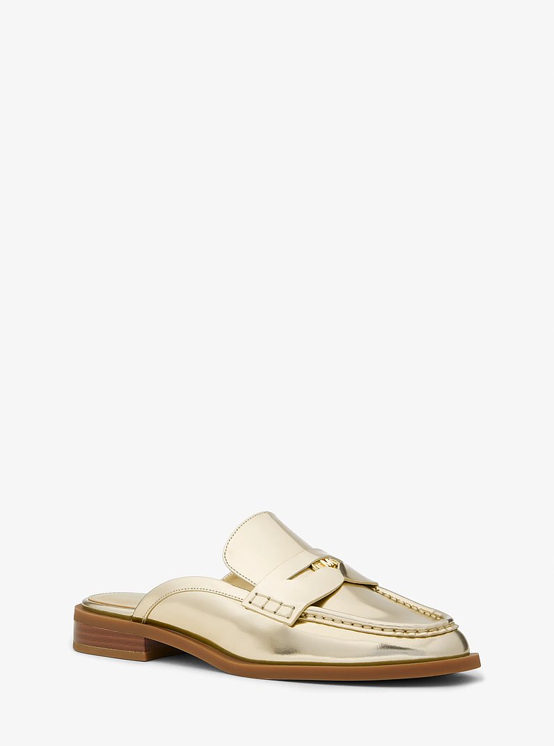 Eden Metallic Leather Mule in PALE GOLD | Michael Kors