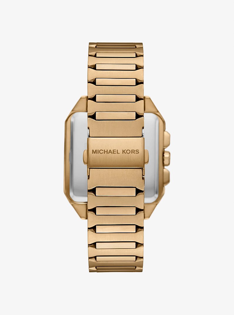 Hayes Oversized Brushed Beige Gold-Tone Sport Watch in BEIGE GOLD | Michael Kors