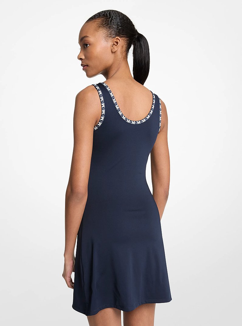 Vestido de tejido el&aacute;stico con ribete y logotipo in MIDNIGHTBLUE | Michael Kors