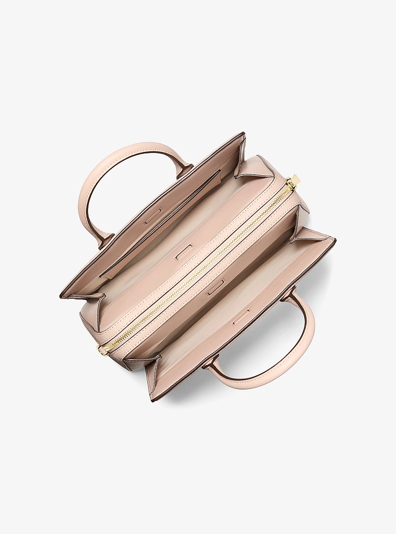 Laila Medium Leather Satchel in SOFT PINK | Michael Kors