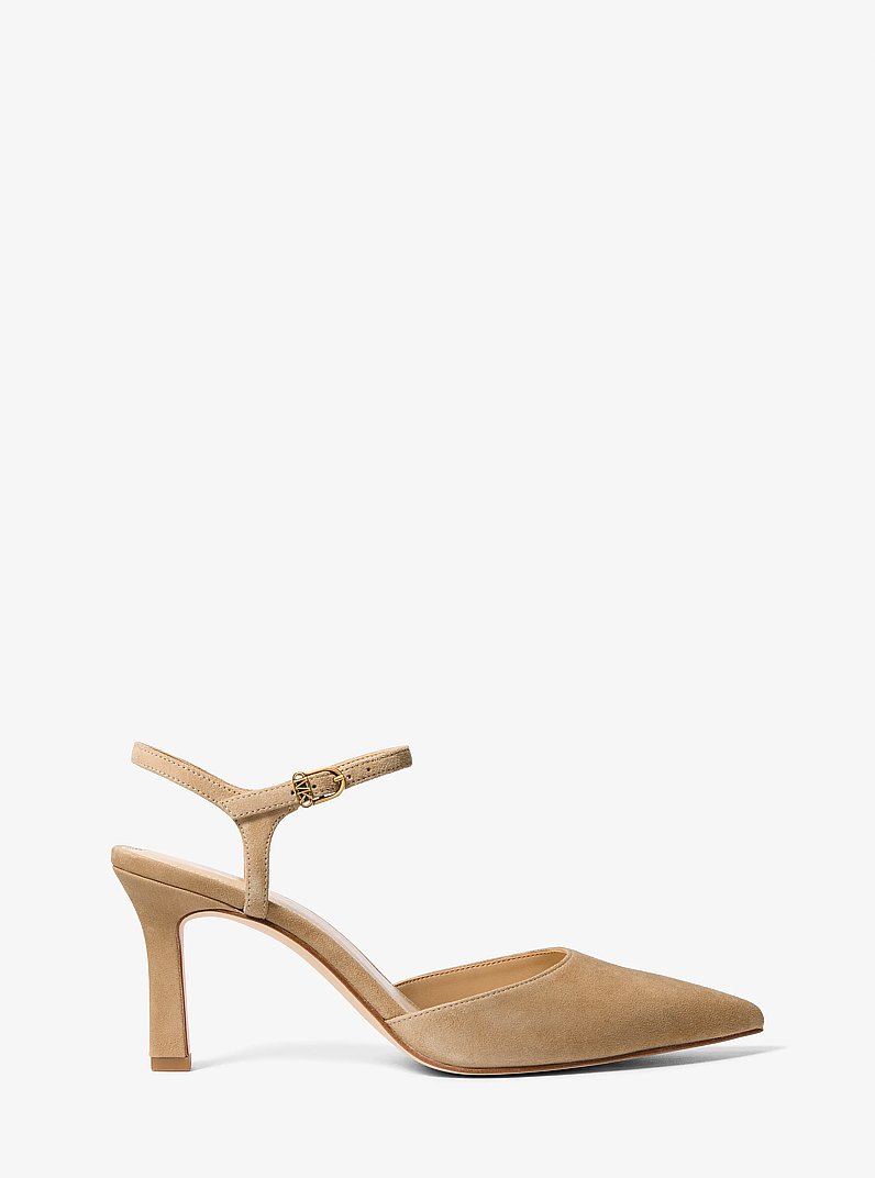 Zapato de sal&oacute;n Amara de gamuza con tal&oacute;n descubierto in CAQUI TOSTADO | Michael Kors