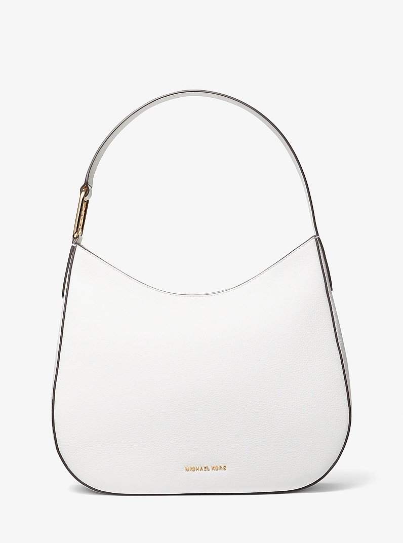Kensington Large Pebbled Leather Hobo Shoulder Bag in OPTIC WHITE | Michael Kors