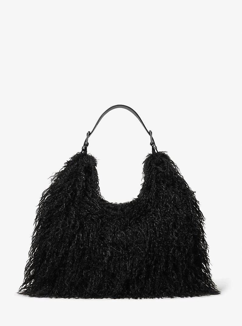 Grand sac port&eacute; &eacute;paule Nolita en fausse peau de mouton in NOIR | Michael Kors
