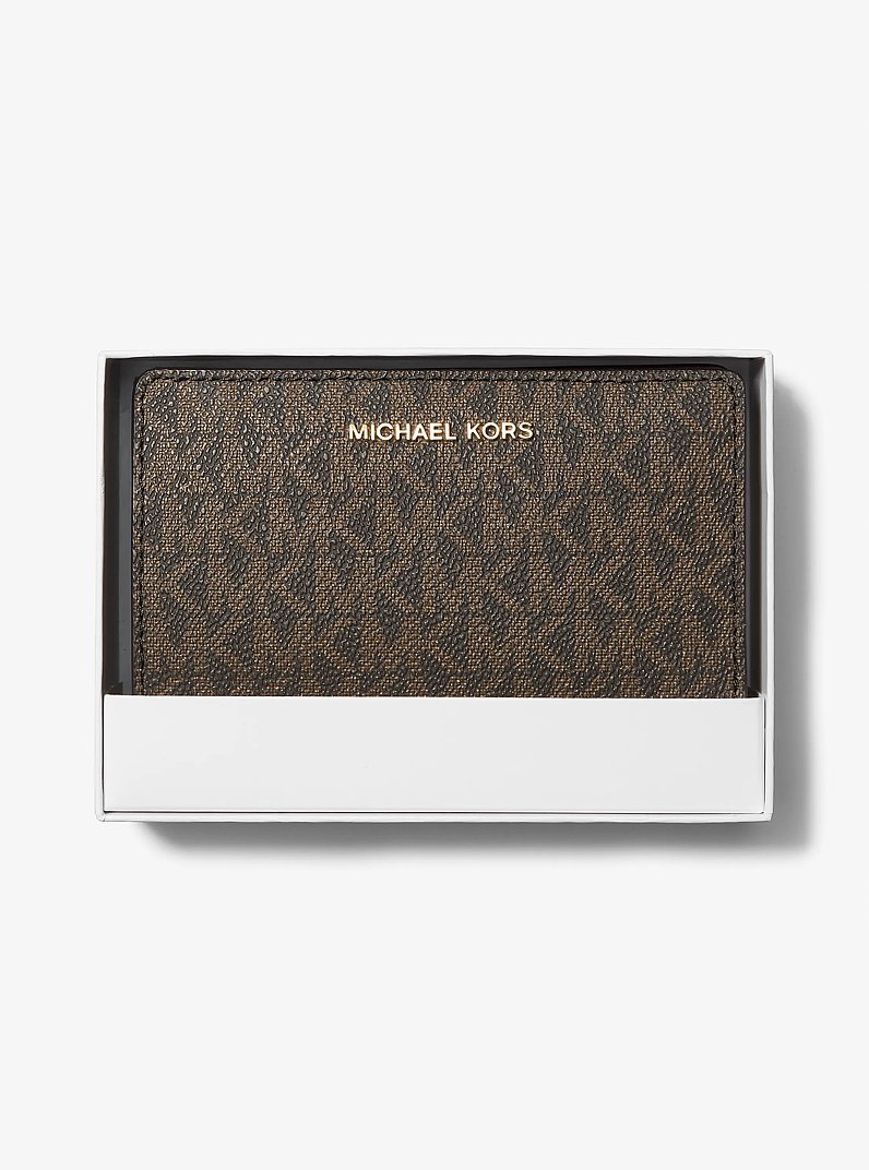 Empire Medium Signature Logo Wallet in BRN/ACORN | Michael Kors