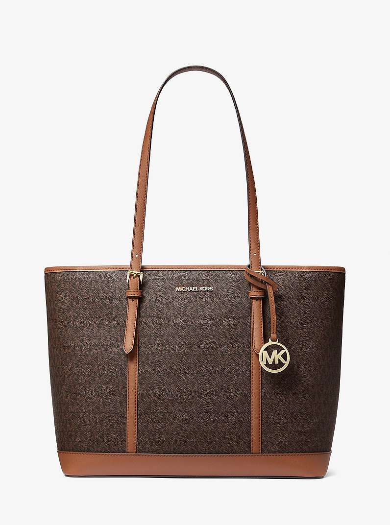 Grand sac fourre-tout Jet Set Travel &agrave; logo in BRUN | Michael Kors