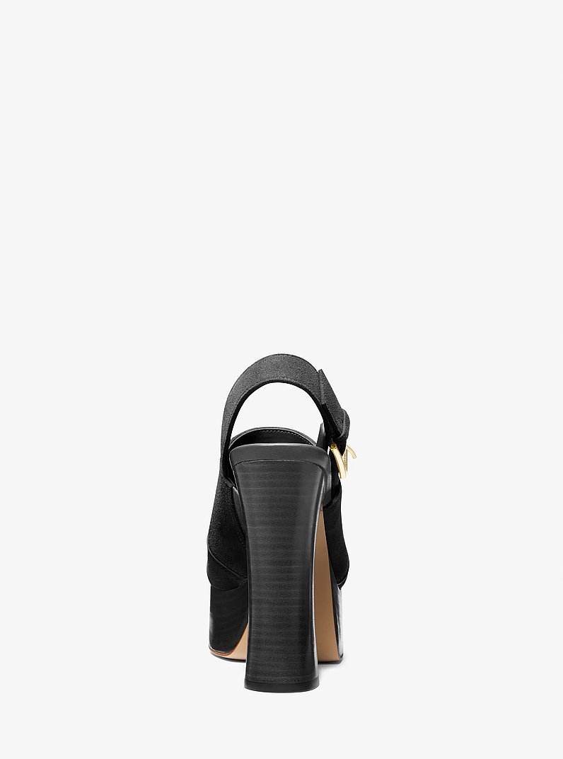 Rye Suede Platform Sandal in BLACK | Michael Kors