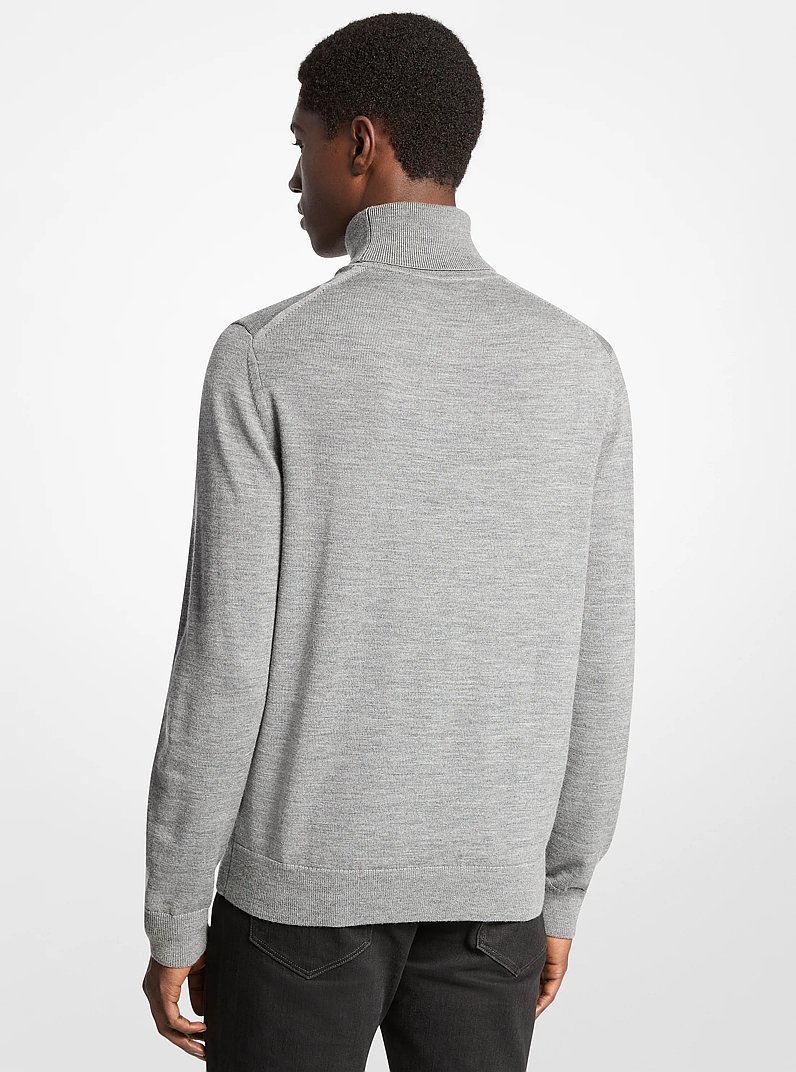 Wool Turtleneck Sweater in HEATHER GREY | Michael Kors