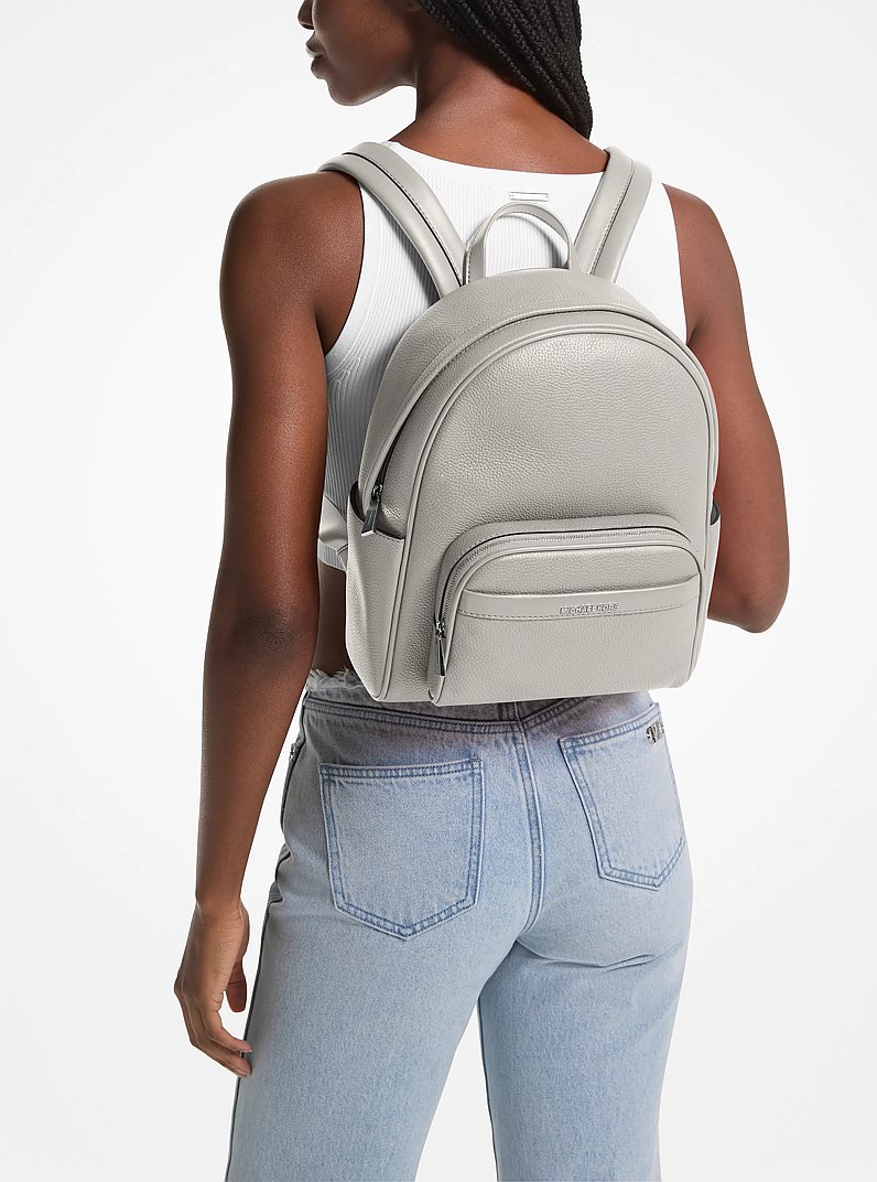 Bex Medium Pebbled Leather Backpack in ALUMINUM | Michael Kors